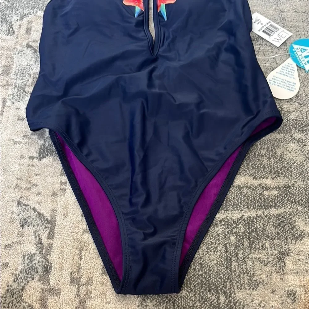 Navy Floral One-Piece Swimsuit